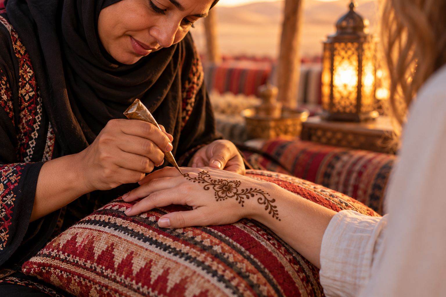 Evening Desert Safari Dubai Henna Painting