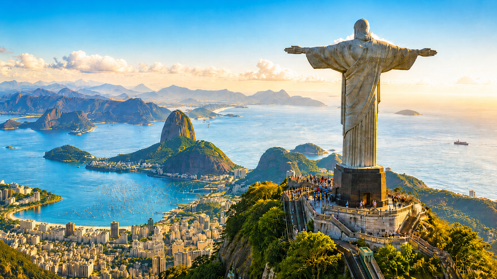 Brazil tourist visa from Dubai featuring Christ the Redeemer and Rio de Janeiro